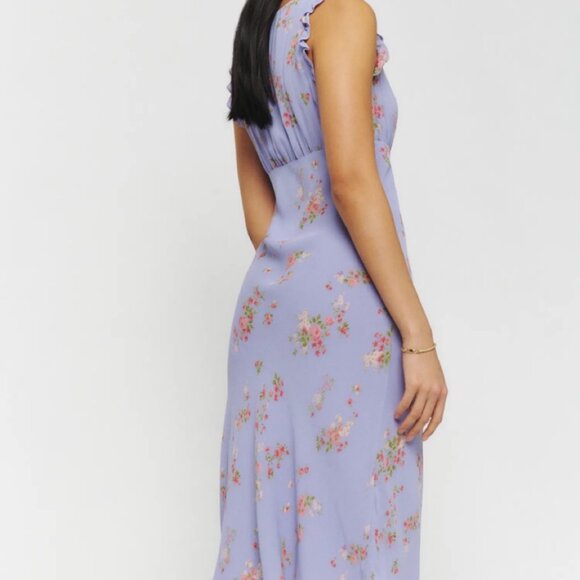 Reformation Midi Dress Lavender Floral - Picture 2 of 3